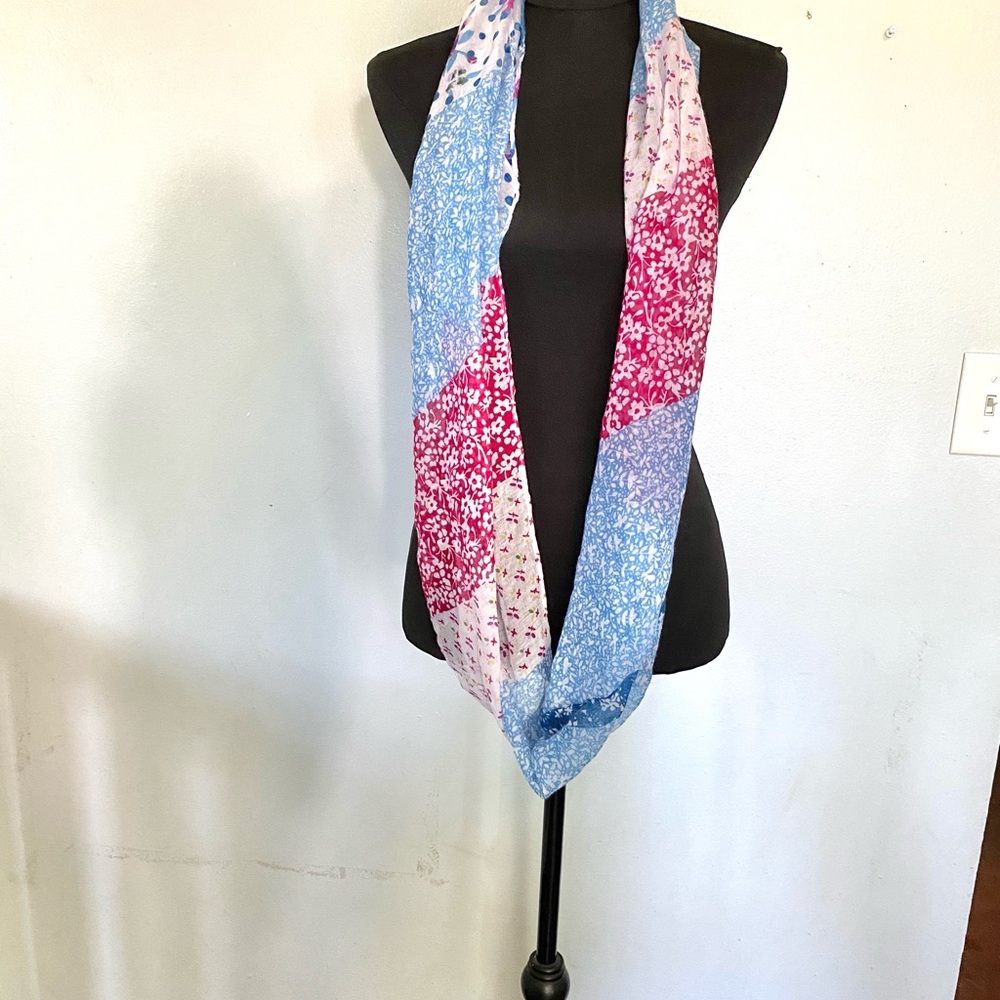 NWOT Multi Patterned Scarf Pink Blue White Purple